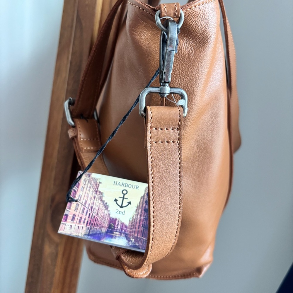 HARBOUR 2ND Manon Large Tan Genuine Leather Tote Bag - Picture 3 of 16